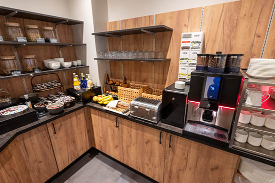 Das Frühstücks-Buffet des Ratshotels.